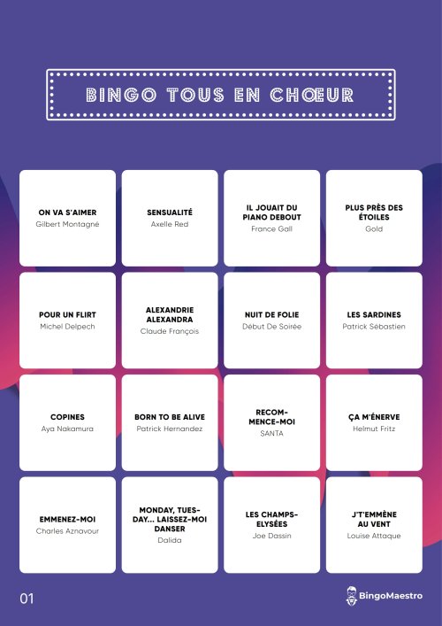 Bingo Tous en Chœur