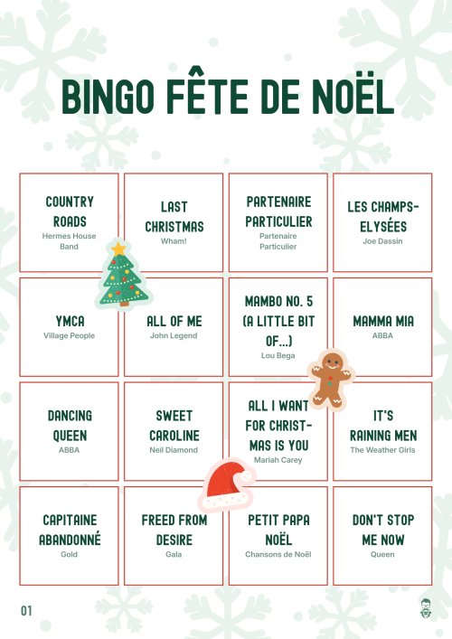 Bingo Fête de Noël