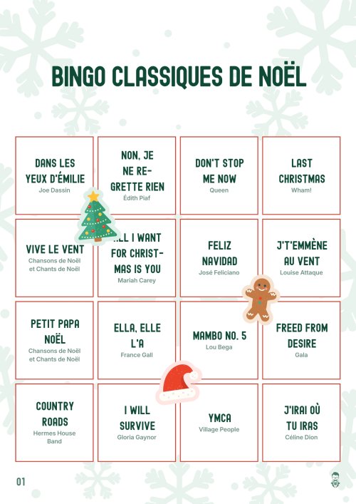 Bingo Classiques de Noël