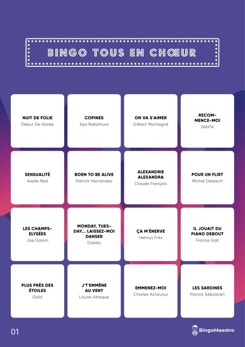 Bingo Tous en Chœur
